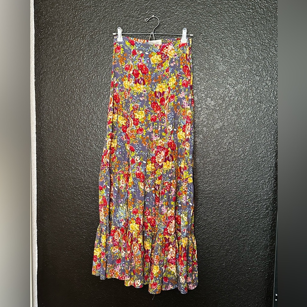 Auguste The Label Magnolia Violet Boho Floral Maxi Skirt size US 4